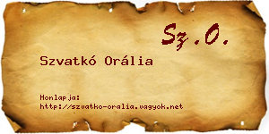 Szvatkó Orália névjegykártya